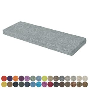 phustjkl bench cushion 30 colors washable non-slip thick upholstery foam chair pads for shoe bench bay window kitchen garden bench swing seating cushion – one pad only (grey, 23.6x15.7x1.97 in)