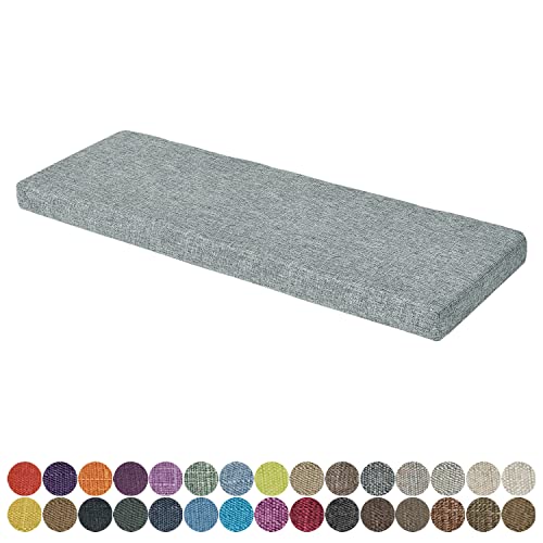 PHUSTJKL Bench Cushion 30 Colors Washable Non-Slip Thick Upholstery Foam Chair Pads for Shoe Bench Bay Window Kitchen Garden Bench Swing Seating Cushion - One Pad Only (Grey, 23.6X15.7X1.97 in)