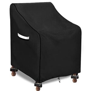 hcfgs patio chair covers waterproof, 210d patio furniture covers waterproof for chairs, heavy duty outdoor lawn patio furniture covers (27″ w x 48.5″ d x 33″ h）