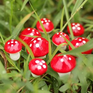 UTENEW Cute Resin Craft Decoration Mushroom Fairy Garden Miniatures Accessories (Pack of 50)