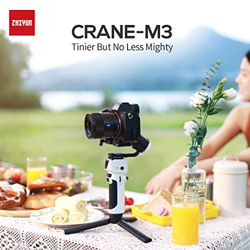 Zhi yun Crane M3 Combo, Handheld 3-Axis Gimbal Stabilizer Compatible w/ Mirrorless Camera Smartphone Action Cams,Tripod Phone Clip Included