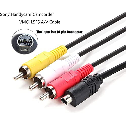 Tobysome Replacement Sony AV Cable for Handycam, VMC-15FS VMC-30FS 10Pin Audio Video Cable Cord Wire for Sony Handycam Camcorder Camera DCR-SR90/ DPP-EX50/ HDR-CX7/ HDR-FX7 and More Models (1.2m)