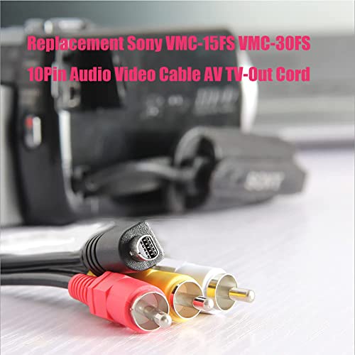 Tobysome Replacement Sony AV Cable for Handycam, VMC-15FS VMC-30FS 10Pin Audio Video Cable Cord Wire for Sony Handycam Camcorder Camera DCR-SR90/ DPP-EX50/ HDR-CX7/ HDR-FX7 and More Models (1.2m)