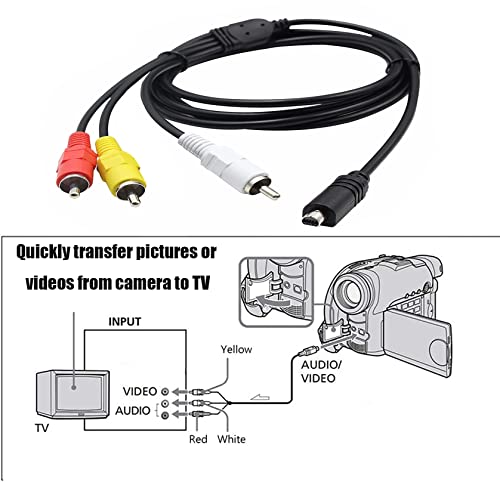 Tobysome Replacement Sony AV Cable for Handycam, VMC-15FS VMC-30FS 10Pin Audio Video Cable Cord Wire for Sony Handycam Camcorder Camera DCR-SR90/ DPP-EX50/ HDR-CX7/ HDR-FX7 and More Models (1.2m)