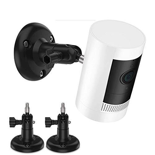 TIUIHU 360 Degree Adjustable Mount for Ring Stick Up/Ring Indoor Cam/Ring Battery Cam, Stable Outdoor Ceiling Bracket Mounting Kit Camera Accessories for Ring Plug-in HD Security Camera(2-Pack,Black)