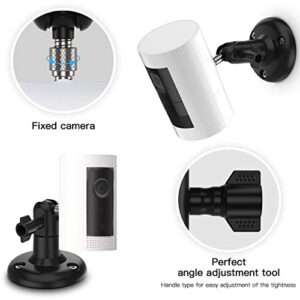 TIUIHU 360 Degree Adjustable Mount for Ring Stick Up/Ring Indoor Cam/Ring Battery Cam, Stable Outdoor Ceiling Bracket Mounting Kit Camera Accessories for Ring Plug-in HD Security Camera(2-Pack,Black)