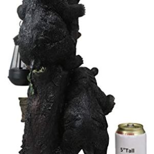 Ebros Climbing Black Bear Cubs Garden Light Statue Figurine Solar LED Lantern Light Welcome Sign Guest Greeter Decor for Patio Poolside Garden Home