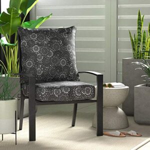 Amazon Basics Deep Seat Patio Seat and Back Cushion Set - Black Floral