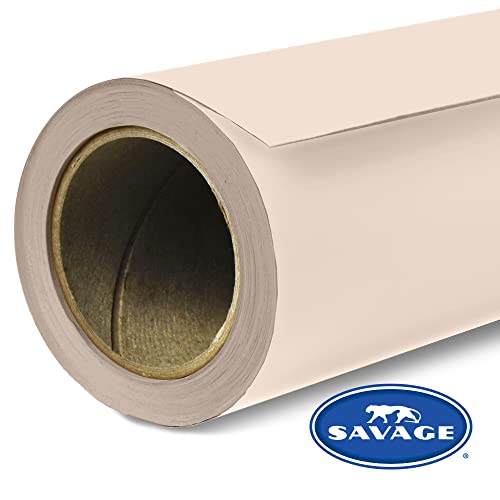 Savage Seamless Paper Photography Backdrop - Color #51 Bone, Size 86 Inches Wide x 36 Feet Long, Backdrop for YouTube Videos, Streaming, Interviews and Portraits - Made in USA