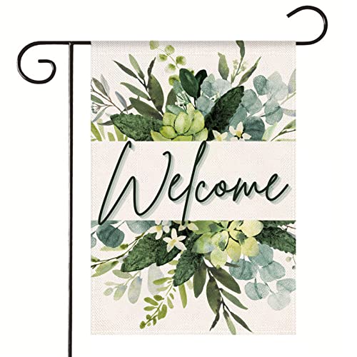 HOMFREEST Spring Welcome Garden Flag 12x18 Inch Vertical Double Sided Seasonal Floral Yard Flag Outside Farmhouse Decor for Outdoor Yard Garden Porch