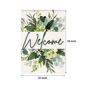 HOMFREEST Spring Welcome Garden Flag 12x18 Inch Vertical Double Sided Seasonal Floral Yard Flag Outside Farmhouse Decor for Outdoor Yard Garden Porch