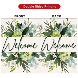 HOMFREEST Spring Welcome Garden Flag 12x18 Inch Vertical Double Sided Seasonal Floral Yard Flag Outside Farmhouse Decor for Outdoor Yard Garden Porch