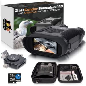 creative xp night vision goggles – glasscondor pro – digital military binoculars w/infrared lens, tactical gear for hunting & security, black