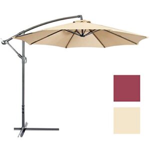 Patio Umbrella Replacement Canopy：Cabilock 9ft Market Table Umbrella Canopy Umbrella Top Hanging Umbrellas for Party Beach Camping Garden (Beige ã€Canopy Only)