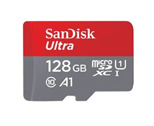 sandisk 128gb ultra microsdxc uhs-i memory card with adapter – up to 140mb/s, c10, u1, full hd, a1, microsd card – sdsquab-128g-gn6ma