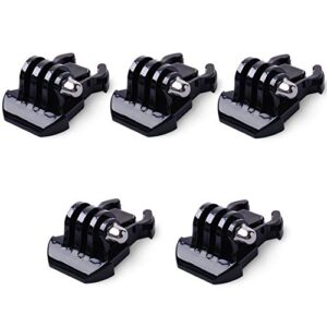 qkoo 5x quick release buckle clip basic base mount for gopro hero 11, 10, 9, 8, 7, 6, 5, 4, session, 3+, 3, gopro max, hero (2018), fusion, dji osmo action, akaso, sjcam, action cameras