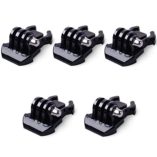 QKOO 5X Quick Release Buckle Clip Basic Base Mount for GoPro Hero 11, 10, 9, 8, 7, 6, 5, 4, Session, 3+, 3, GoPro MAX, Hero (2018), Fusion, DJI Osmo Action, AKASO, SJCAM, Action Cameras