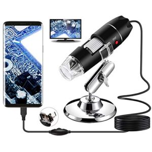 bysameyee usb microscope, digital handheld 40x-1000x magnification endoscope mini video camera with 8 adjustable led lights, compatible with windows 7/8/10/11 mac linux android (with otg)