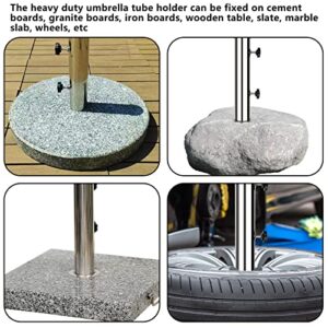 Outdoor Patio Umbrella Base Stand, Stainless Steel Patio Umbrella Stand Marble Flag Pole Holder Heavy Duty Granite Umbrella Stand for Yard, Garden, Deck, Backyard and Balcony (for Dia.1.25"-1.9")
