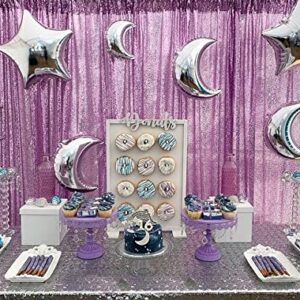 Light Purple Sequin Backdrop Curtains 2 Panels 2FTx8FT Photo Backdrop Glitter Birthday Party Curtains