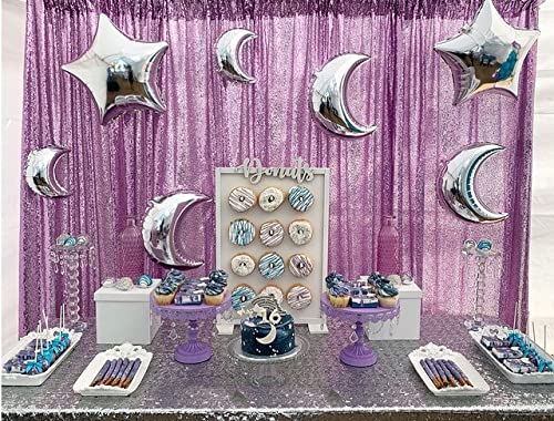 Light Purple Sequin Backdrop Curtains 2 Panels 2FTx8FT Photo Backdrop Glitter Birthday Party Curtains