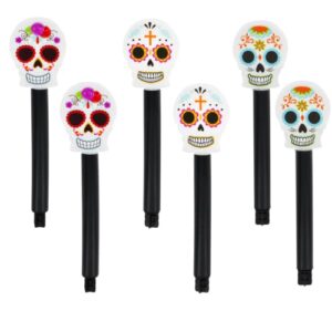 lsm halloween sugar skull solar stake light, decorative spooky led garden lights outdoor solar powered waterproof for patio lawn yard pathway christmas fall autumn party decor set of 6 with oggetto