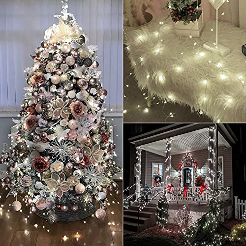 BrizLabs Cool White Fairy String Lights, 2 Pack 17.48ft 50 LED Fairy Lights Battery Operated, 8 Modes Starry Fairy Lights with Remote Mini Twinkle Lights for DIY Bedroom Christmas Tree Birthday Party