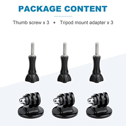 YALLSAME Tripod Mount for GoPro Tripod Mount Adapter with 1/4 Inch -20 Tripod Stud Accessories Compatible with GoPro Hero 2018 11 10 9 8 7 6 5 4 3 3+ 2 1 Session Fusion MAX DJI OSMO Action Camera