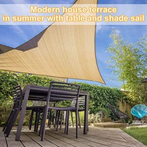 2 Pack Triangle Sun Shade Sail Canopy 10 x 10 Ft Sail Canopy UV Block for Outdoor Patio Garden Backyard Lawn (Beige)