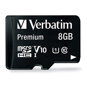 verbatim 8gb premium microsdhc memory card with adapter, uhs-i class 10 – 44081