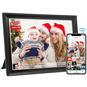 frameo 10.5 inch smart wifi digital photo frame 1920×1280 fhd ips lcd touch screen, auto-rotate, 32gb storage, support sd card & usb drive, share moments instantly via frameo app from anywhere