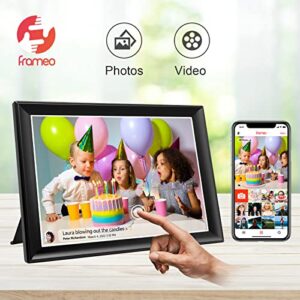 FRAMEO 10.5 Inch Smart WiFi Digital Photo Frame 1920x1280 FHD IPS LCD Touch Screen, Auto-Rotate, 32GB Storage, Support SD Card & USB Drive, Share Moments Instantly via Frameo App from Anywhere