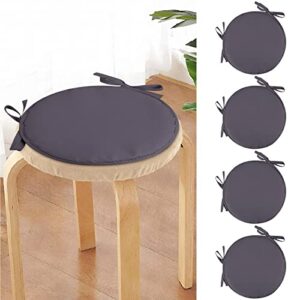 chair pads for dining chairs set of 4, round chair cushions for dining chairs 4 pack, chair pads with ties, indoor outdoor seat cushions for office kitchen chairs patio garden furniture