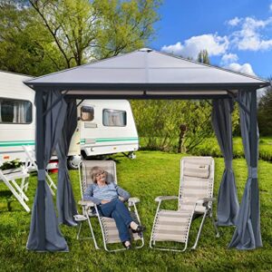 Garden lucky 10'x12' Replacement Gazebo Curtains 4 Panels for Patio Garden Backyard Gery,Only Curtains