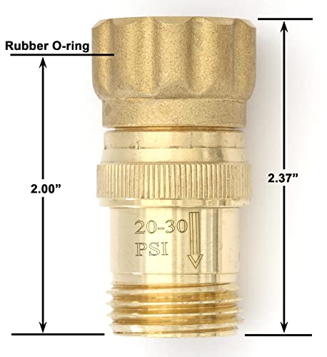 Vibrant Yard Co. LLC 25 psi Pressure Regulator for Drip Irrigation System with Hose Thread – Heavy Duty Lead-Free Brass