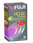fuji hq t-160 recordable vhs cassette tapes (3 pack) (discontinued by manufacturer)