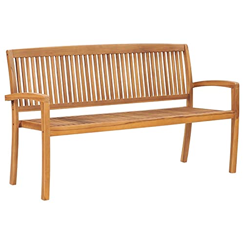 Tidyard 3 Seater Garden Bench Teak Wood Patio Porch Chair Wooden Outdoor Bench for Backyard, Balcony, Park, Lawn Furniture 62.6 x 22.6 x 35.4 Inches (W x D x H)