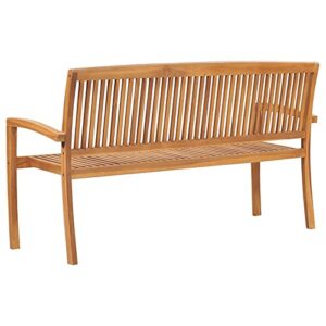 Tidyard 3 Seater Garden Bench Teak Wood Patio Porch Chair Wooden Outdoor Bench for Backyard, Balcony, Park, Lawn Furniture 62.6 x 22.6 x 35.4 Inches (W x D x H)