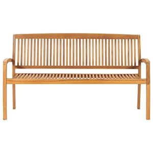 Tidyard 3 Seater Garden Bench Teak Wood Patio Porch Chair Wooden Outdoor Bench for Backyard, Balcony, Park, Lawn Furniture 62.6 x 22.6 x 35.4 Inches (W x D x H)