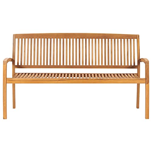 Tidyard 3 Seater Garden Bench Teak Wood Patio Porch Chair Wooden Outdoor Bench for Backyard, Balcony, Park, Lawn Furniture 62.6 x 22.6 x 35.4 Inches (W x D x H)