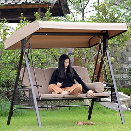 BTURYT Replacement Canopy for Swing,Outdoor Swing Canopy Replacement Porch Top Cover Seat, 3 Seater Waterproof Top Cover for Patio Swing Garden Swing, Black