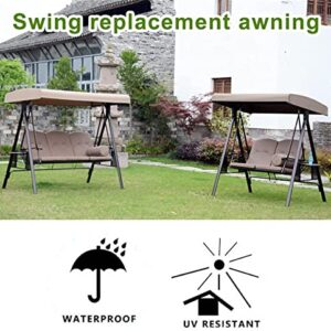 BTURYT Replacement Canopy for Swing,Outdoor Swing Canopy Replacement Porch Top Cover Seat, 3 Seater Waterproof Top Cover for Patio Swing Garden Swing, Black