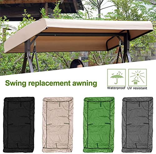 BTURYT Replacement Canopy for Swing,Outdoor Swing Canopy Replacement Porch Top Cover Seat, 3 Seater Waterproof Top Cover for Patio Swing Garden Swing, Black