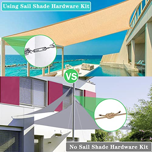 42Pcs Shade Sail Hardware Kit - 6 inch Heavy Duty Anti-Rust for Outdoor Triangle Rectangle Sun Shade Sail Installation, 304 Stainless Steel Awning Mounting Accessories for Patio Lawn and Garden