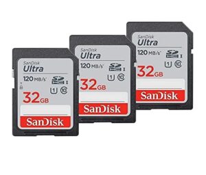 sandisk 32gb 3-pack ultra sdhc uhs-i memory card (3x32gb) – sdsdun4-032g-gn6im