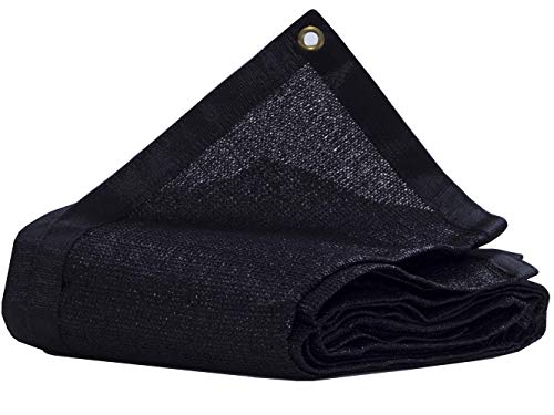 JTsuncover- 90% Heavy Duty Shade Cloth Mesh Sun Block Fabric with Grommets for Garden Cover Flowers Plants Patio Lawn Black 6ft X 10ft