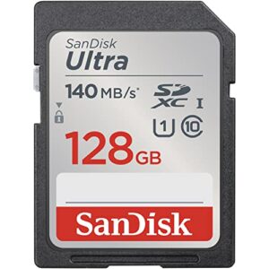 sandisk 128gb ultra sdxc uhs-i memory card – up to 140mb/s, c10, u1, full hd, sd card – sdsdunb-128g-gn6in