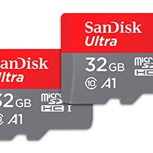 SanDisk 32GB (Pack of 2) Ultra microSDHC UHS-I Memory Card (2x32GB) with Adapter - SDSQUA4-032G-GN6MT