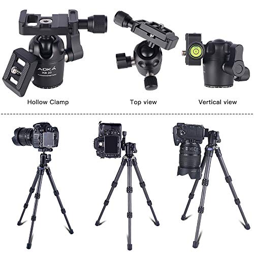 AOKA 15.7in/0.97lb Lightweight Compact Carbon Fiber Tripod with 360° Ballhead Travel Mini Tripod for Mobile Phone and Compact Mirrorless Cameras