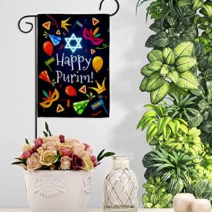 Ornament Collection Happy Purim Garden Flag Celebration House Decoration Banner Small Yard Gift Double-Sided, Made in USA